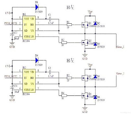 PWM驅(qū)動(dòng)MOS管H橋電路